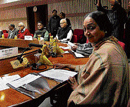 Lok Sabha Speaker Meira Kumar presides over an all-party meeting ahead of the Winter session of Parliament in  New Delhi on Tuesday.   PTI
