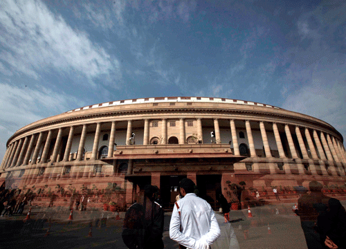 Parliament was adjourned till noon today following uproar over creation of Telangana, harassment of Tamil fishermen and other issues. PTI