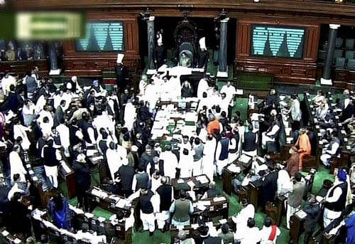 A scene of the Lok Sabha during the extended winter session in New Delhi. PTI photo