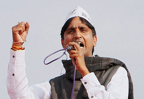 Aam Aadmi Party nominee from Amethi Kumar Vishwas today declared his assets about Rs four crore in an affidavit filed along with his nomination papers for the Lok Sabha polls. / PTI Photo
