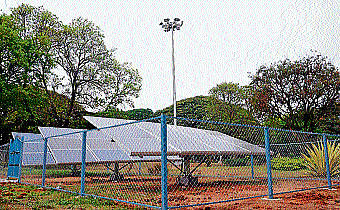 The solar unit which is being installed at Kuppanna Park, as part of the Mysore Solar City project. DH PHOTO