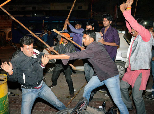 AAP volunteers attacked by alleged BJP workers. PTI image