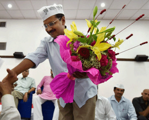 Kejriwal also admitted that resigning as Delhi Chief Minister without taking advice of people was a mistake and asked for their forgiveness and sought one more chance. PTI photo