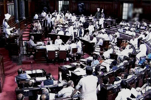For the second consecutive day, the reported meeting of a journalist considered close to RSS with 26/11 mastermind Hafiz Saeed disrupted proceedings in Rajya Sabha today, leading to two adjournments during Question Hour. PTI photo