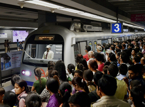 Delhi Metro has been ranked second among 18 international Metro systems in terms of overall customer satisfaction in an online customer survey.  PTI file photo