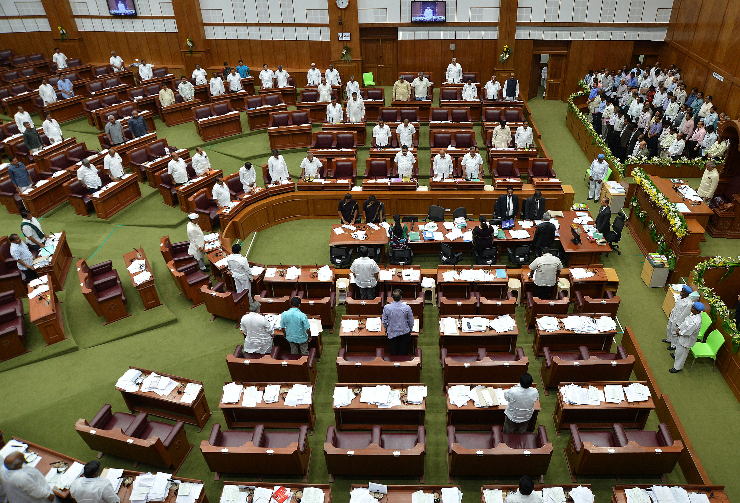The Karnataka legislative assembly was on Thursday adjourned till Monday amid uproar by the opposition lawmakers over the state government not allowing a CBI probe into the death of IAS officer D.K. Ravi here. Dh file photo