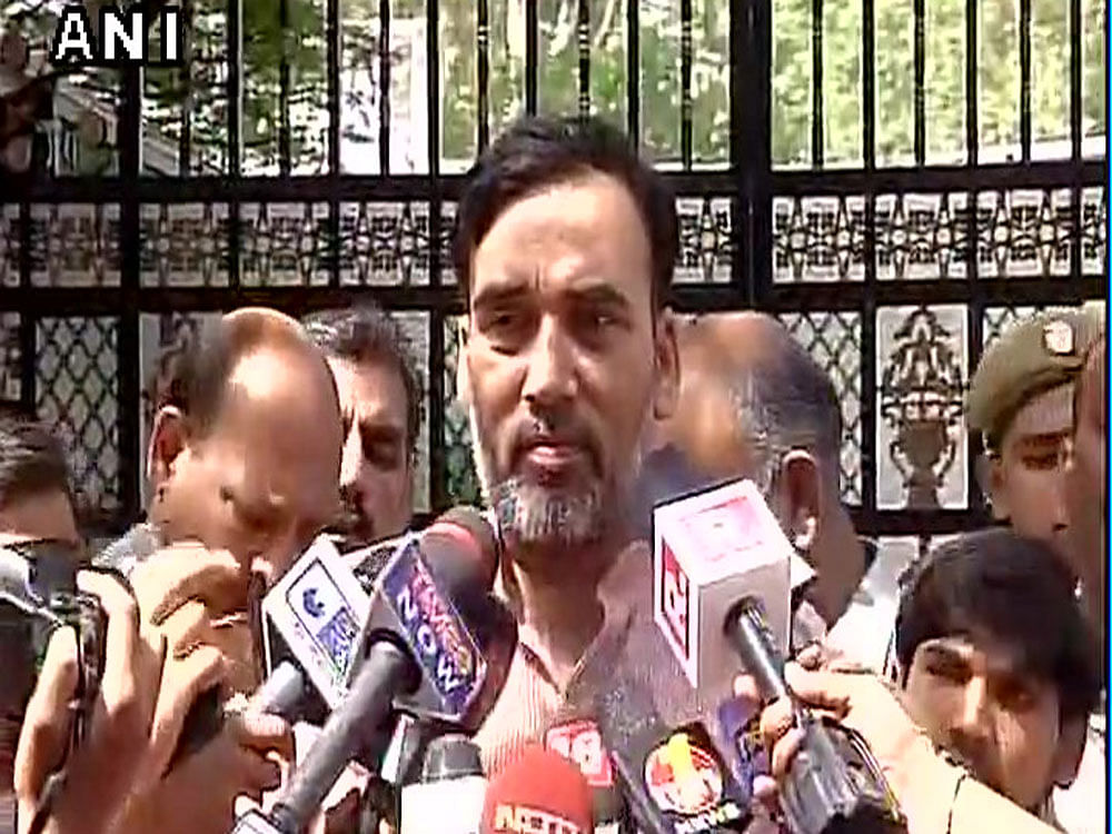 'This is not a Modi wave, but an EVM wave,' Delhi Labour Minister and senior AAP leader Gopal Rai said. The AAP leaders including Deputy Chief Minister Manish Sisodia were huddled at Chief Minister Arvind Kejriwal's residence as the trends showed a poor show by the party. Picture courtesy ANI