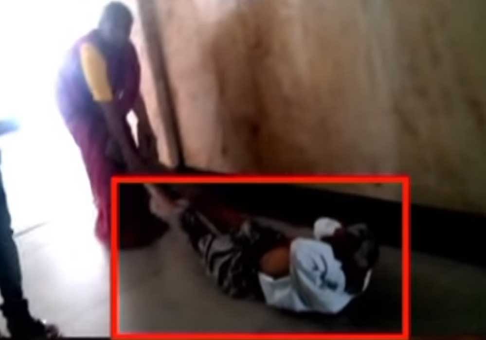 The video of the incident, where Amir Saab, aged about 75, is seen being dragged by his foot along the floor by his wife Fameeda, has sparked outrage with the government ordering an inquiry into it. Screen grab