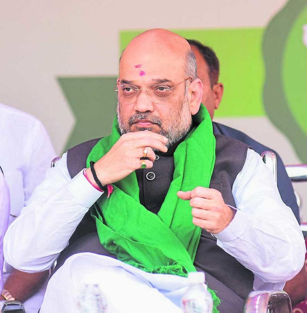 BJP National President Amit Shah at a convention held recently. DH Photo.
