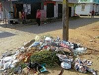 Heaps of garbage piled on Pulakeshi road in ward number 39.  Dh photo