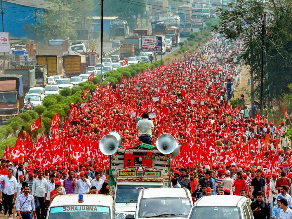 PTI File photo of the farmers' march in Mumbai