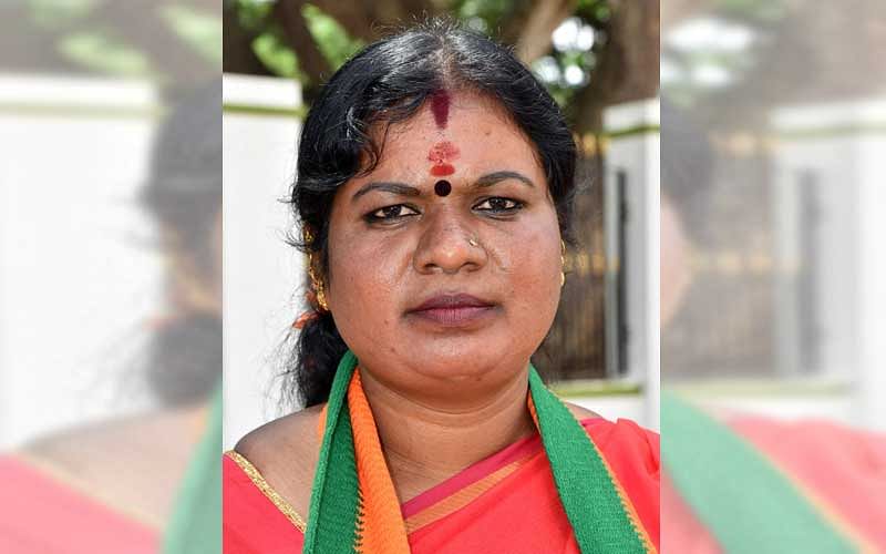 Shanthamma R of BJP party candidate ward 62 won the MCC Election in Mysuru on Monday. (DH Photo)