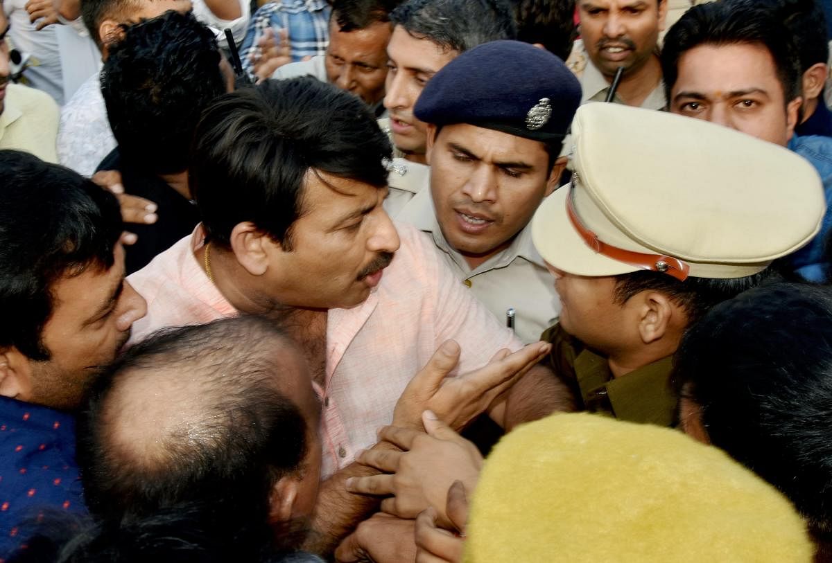 Tiwari and his supporters allegedly got into a scuffle with AAP members and police at the inaugural event of the newly-built Signature Bridge here on Sunday. (PTI File Photo)