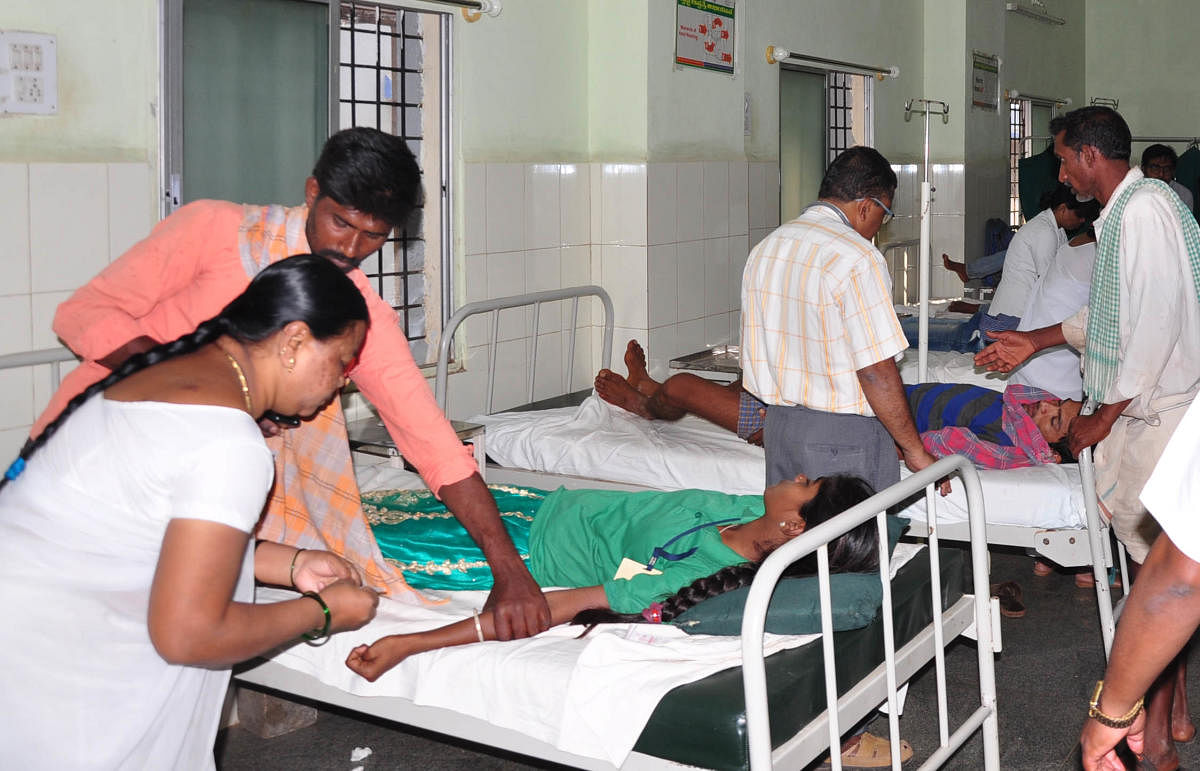 Taluk medical officer Dr Sulochana visited the school and examined the food. Taluk Panchayat executive officer B Mallanaika said, “The students are out of danger. Treatment has been given to all the students.”