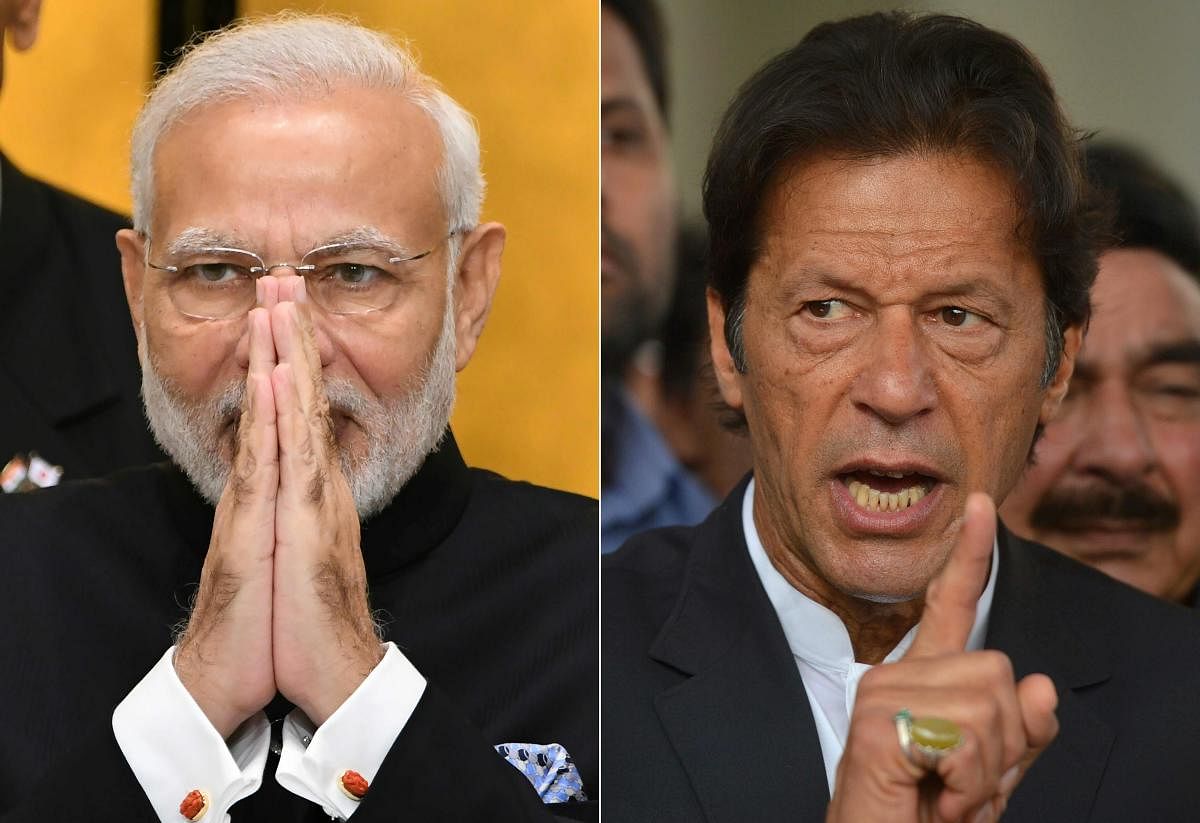 Prime Minister Narendra Modi on Friday sent a message to his Pakistani counterpart Imran Khan, greeting people of the neighbouring country on the eve of its National Day, official sources said. AFP photo