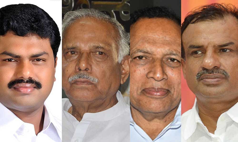 B Y Raghavendra, Kagodu Thimmappa, Kimmane Rathnakar and Manjunath Bhandary. (DH Photos)