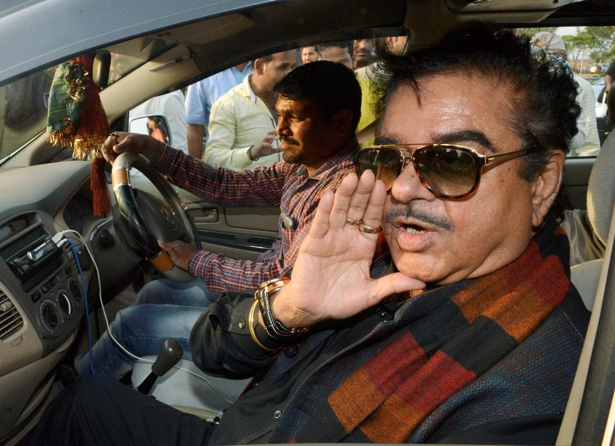 Actor and MP Shatrughan Sinha seen here speaking to the media in this dated file photo. 