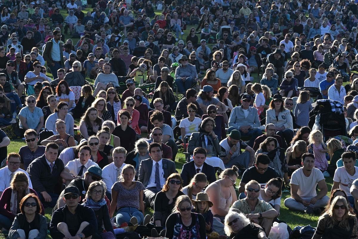 Officials estimate up to 40,000 people attended the event on a sunny Sunday evening at Hagley Park. AFP File photo