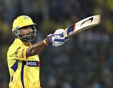 Chennai Super Kings' Murali Vijay acknowledges the crowd after his half century during an Indian Premier League (IPL) cricket match between Rajasthan Royals and Chennai Super Kings in Jaipur on Monday. AP