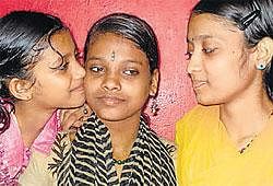 (From left) Aiswarya, Athira and Aswathy.