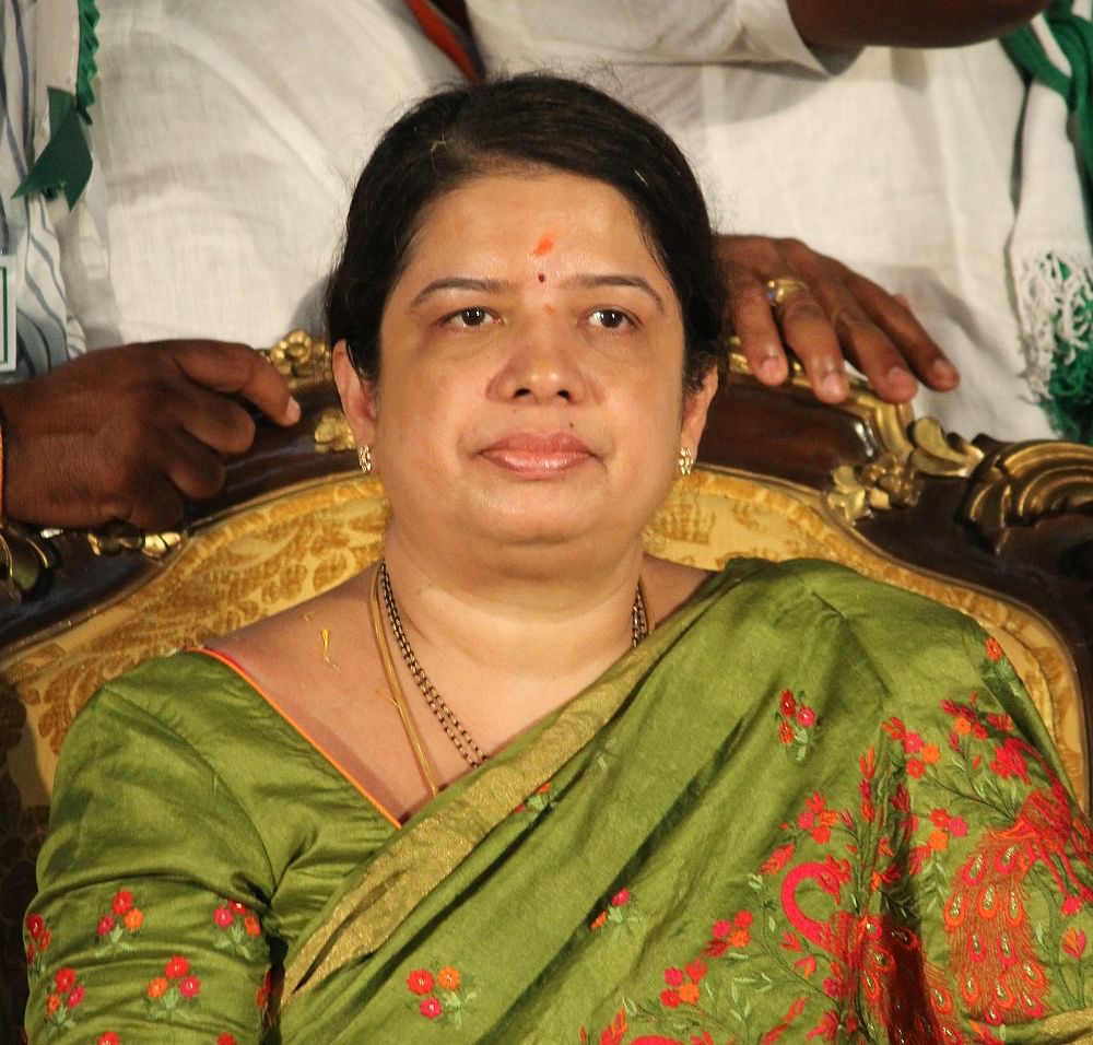 JD(S) candidate for Ramanagar bypoll Anitha Kumaraswamy.