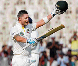 Star performers: Michael Clarke (left), with his unbeaten ton, and R Ashwin, with his six-wicket haul, stole the show on Friday. Pti