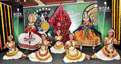 Artistes from Kerala perform at a promotional event on Kerala Tourism in the City on Tuesday. DH Photo