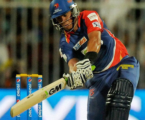 Ross Taylor of the Delhi Daredevils bats during match 2 of the Pepsi Indian Premier League Season 7 between the Delhi Daredevils and The Royal Challengers Bangalore held at the Sharjah Cricket Stadium, Sharjah, United Arab Emirates on Thursday. PTI Photo