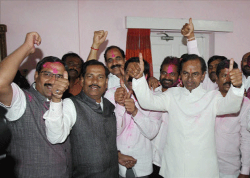 With the declaration of a new state, the scene was set for merger of the TRS with the Congress. PTI photo