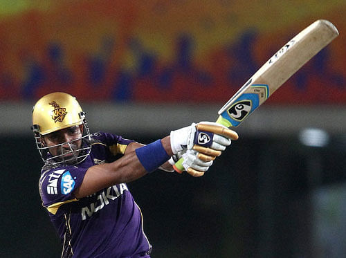 red hot Kolkata Knight Riders' Robin Uthappa during his 67 against Chennai Super Kings on Tuesday. PTI