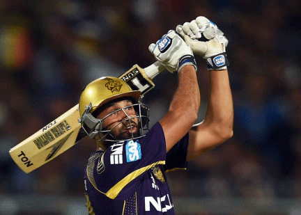 Sent into bat, Kolkata Knight Riders scored 163 for eight against Kings XI Punjab in the first Qualifier of the Indian Premier League, here today. PTI