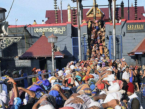 Roads and infrastructure projects topped the Kerala government's agenda as it firmed up development plans in the Sabarimala hills ahead of this year's pilgrimage season. PTI photo