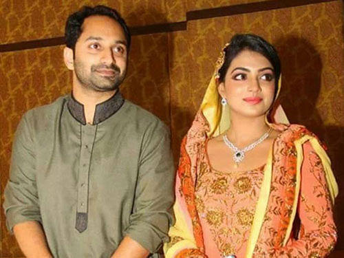Malayalam film actors Fahad Fazil and Nazriya Nazim tied the knot today in an intimate ceremony in the outskirts of the city. Screen grab