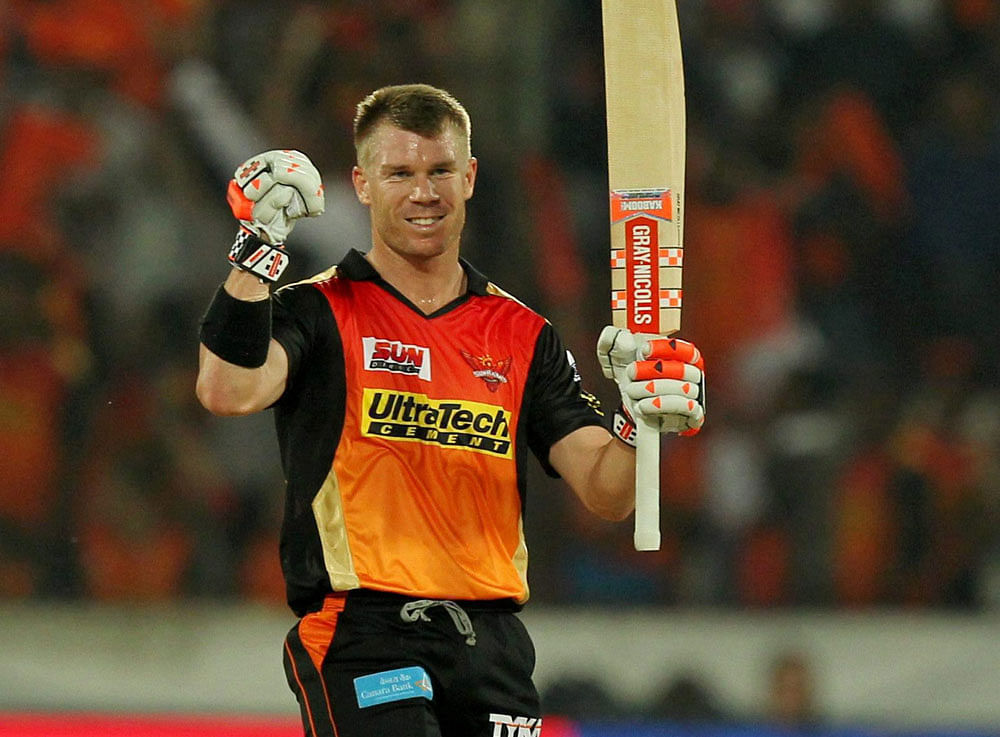 Skipper Warner led from the front as he blasted 10 fours and 8 sixes in his 59-ball 126-run innings to single-handedly destroy the famed bowling attack of KKR. PTI FIle Photo