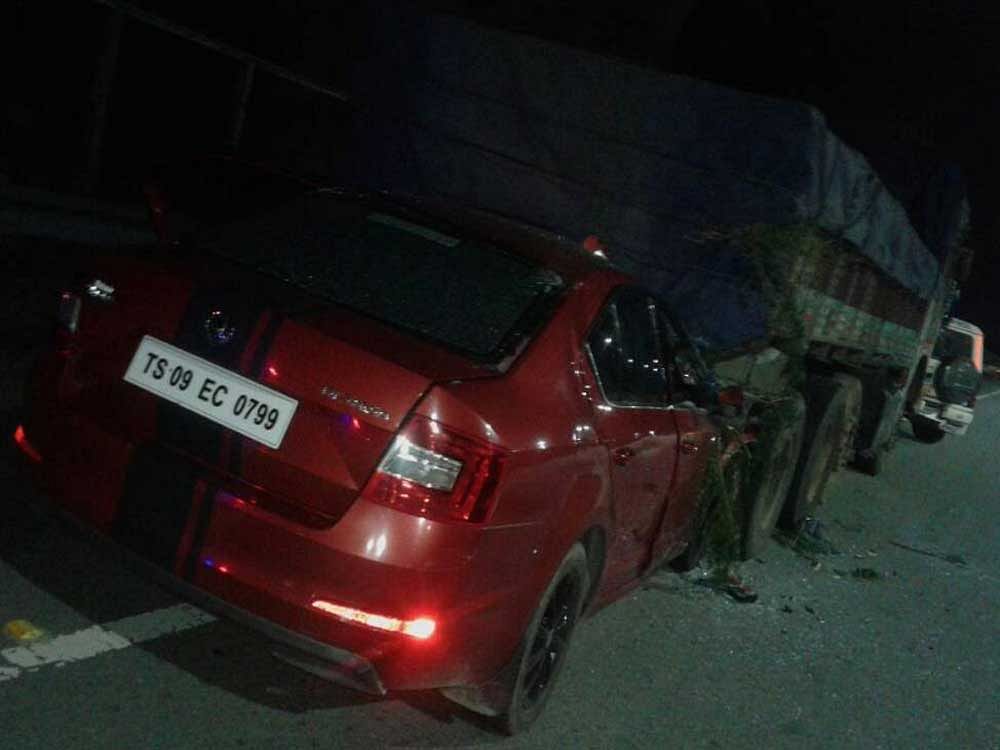 Bharat died in a road mishap near Kotwalguda on the Outer Ring Road (ORR) in Shamshabad on Saturday night when his Skoda car rammed into a stationary truck. DH Photo