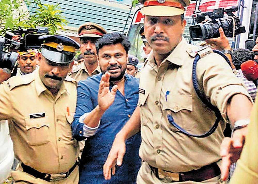 Actor Dileep at the magistrate court in Kochi on Tuesday. PTI