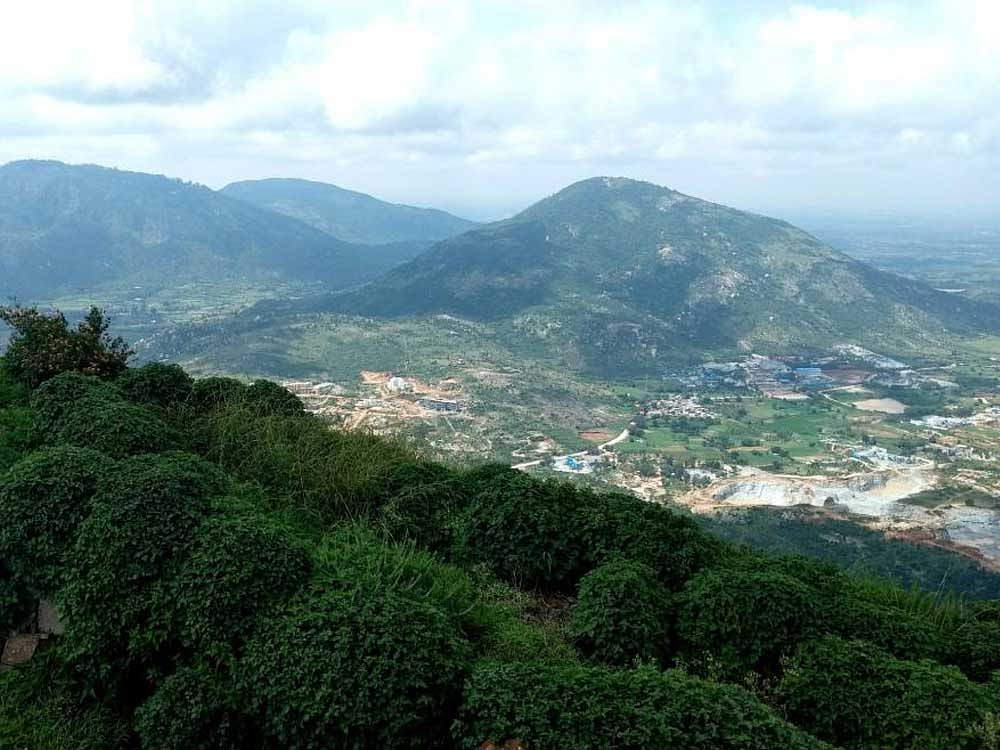 View of Nandi Hills and Channagiri from the peak