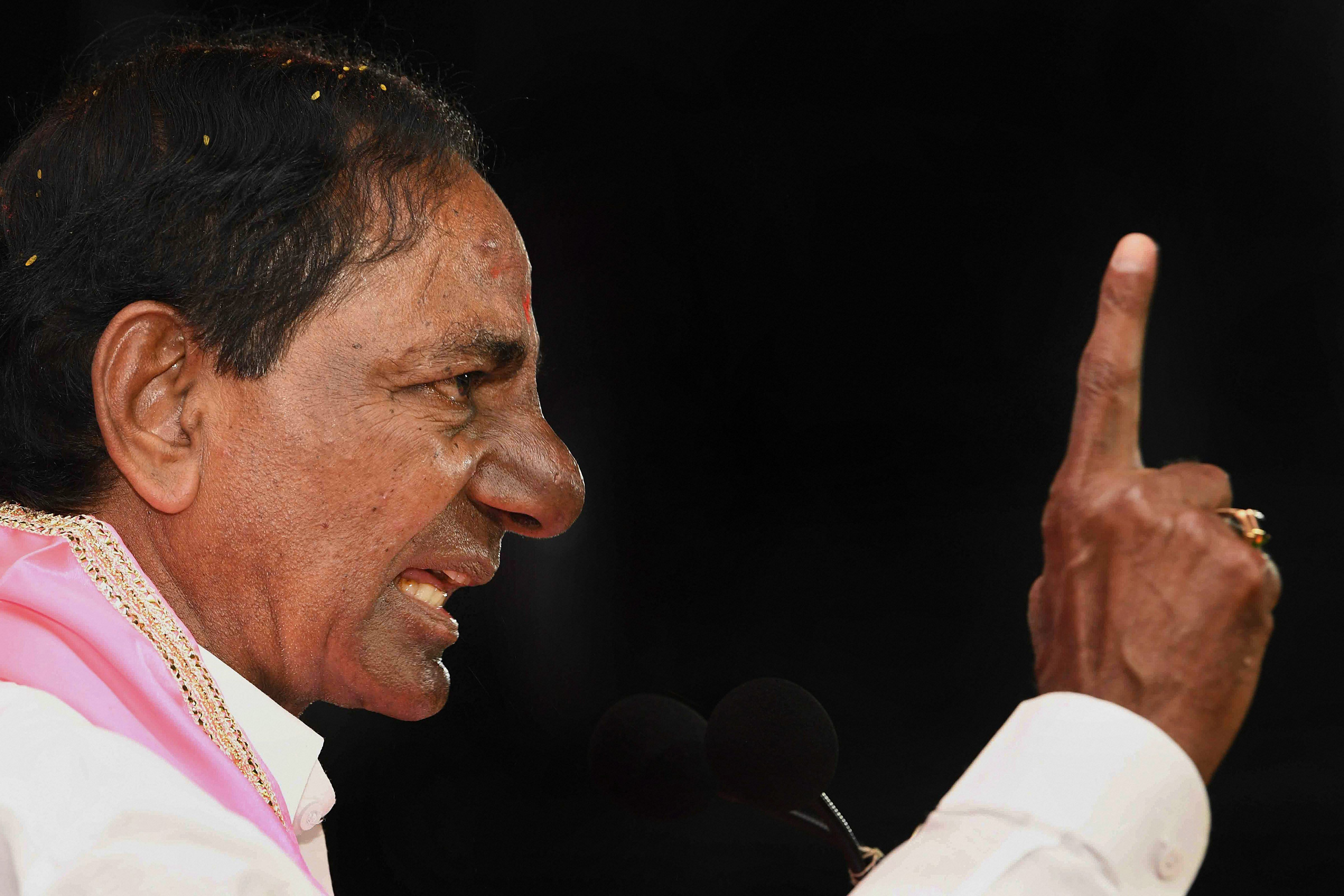 TRS party chief and caretaker chief minister K Chandrasekhar Rao. PTI
