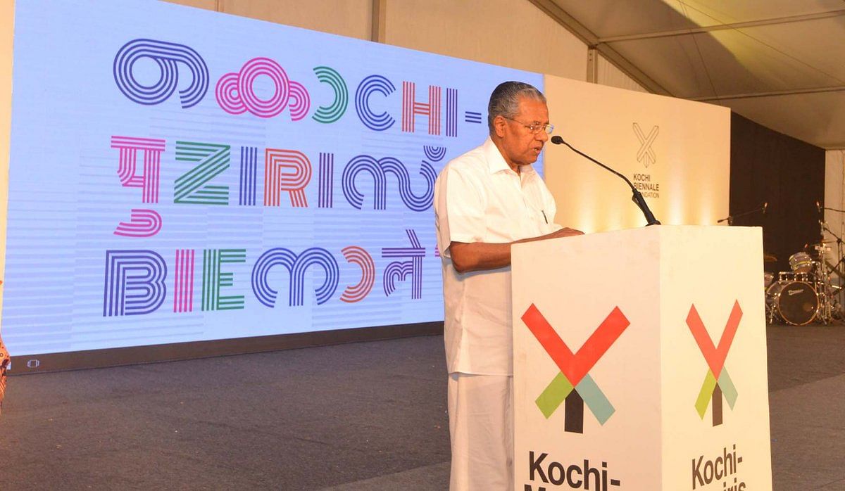 Kerala Chief Minister Pinarayi Vijayan has announced a new Design Biennale slated to be held in Kochi in 2021. (Source: Twitter/CMO Kerala)