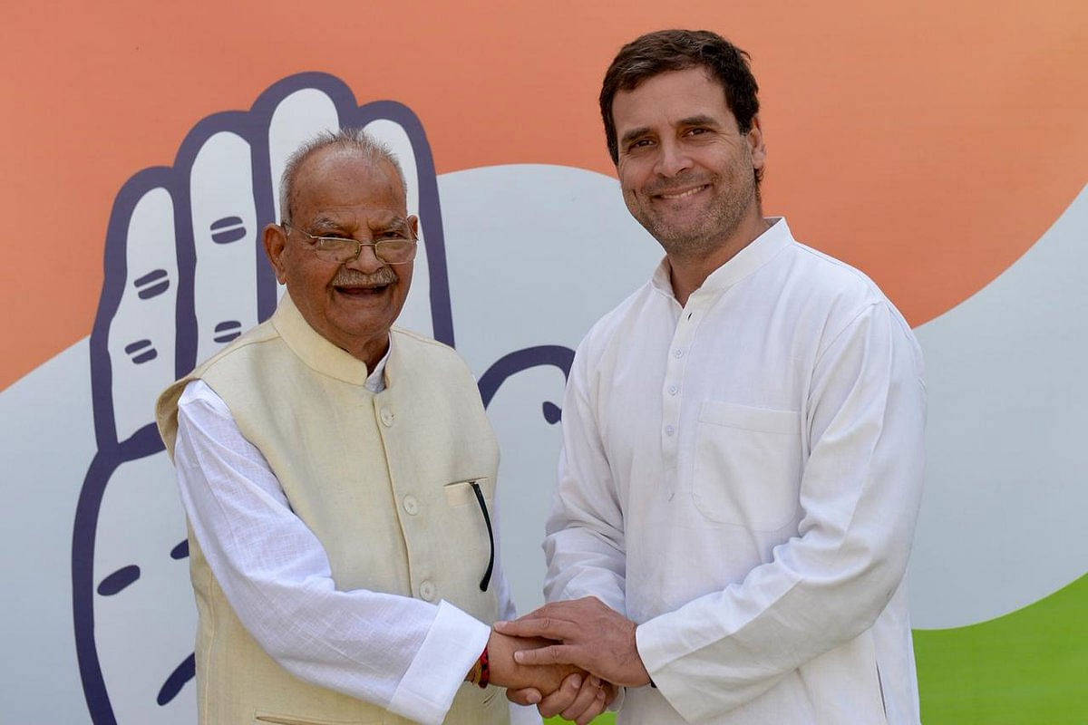 Revolving door politics was on full display on Monday as former telecom minister Sukh Ram, who had quit the Congress two years ago, re-joined the party along with his grandson Ashray Sharma. Picture courtesy Twitter