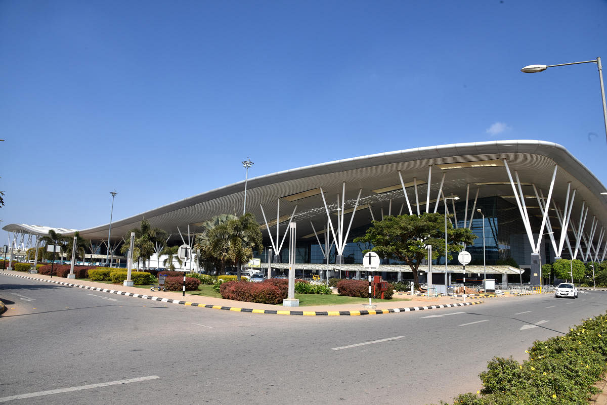 Kempegowda International Airport (KIA) in Devanahalli, Bengaluru on Sunday. (DH Photo by S K Dinesh)