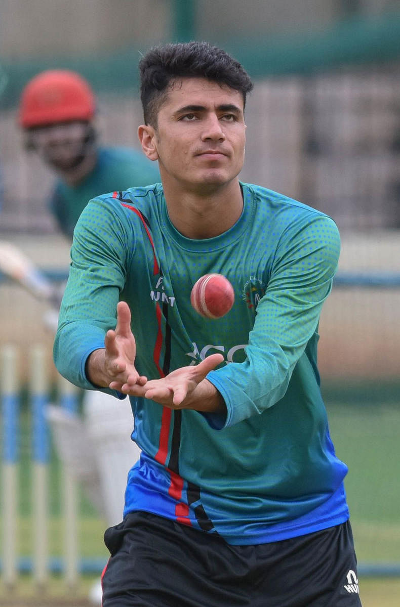 Mujeeb Ur Rahman said he will use his experience from the Indian Premier League in the one-off Test against India. DH PHOTO