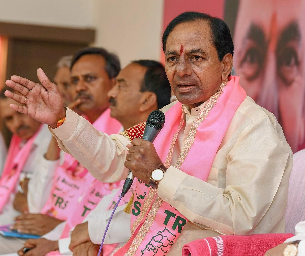 Telangana Chief Minister K Chandrashekhar Rao said Chandrababu Naidu as the chief minister of the combined states wanted officials to ban goats to protect forests. PTI file photo