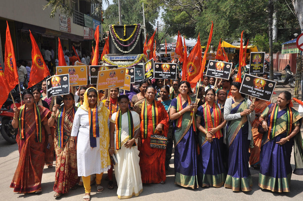 P S Sreedharan Pillai, president of the BJP in Kerala, takes out a rath yatra on November 8 