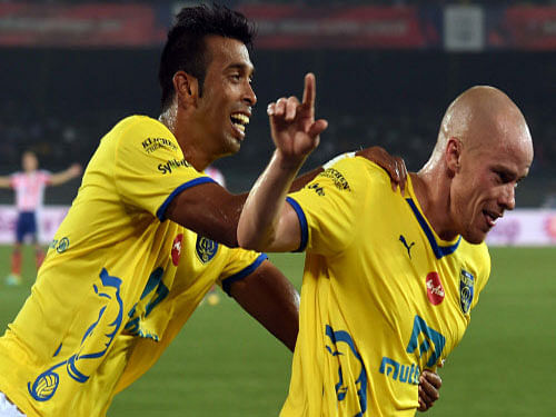 After a goal-less first half, Kerala Blasters opened the scoring in the 49th minute through Josu at the Jawaharlal Nehru Stadium. PTI file photo