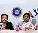 IPL Commissioner Lalit Modi (right) and Sahara India Pariwar Corporate Communications Head and Pune IPL Team owner Abhijit Sarkar at a press conference to announce the new teams for the IPL Season 4, in Chennai on Sunday. PTI