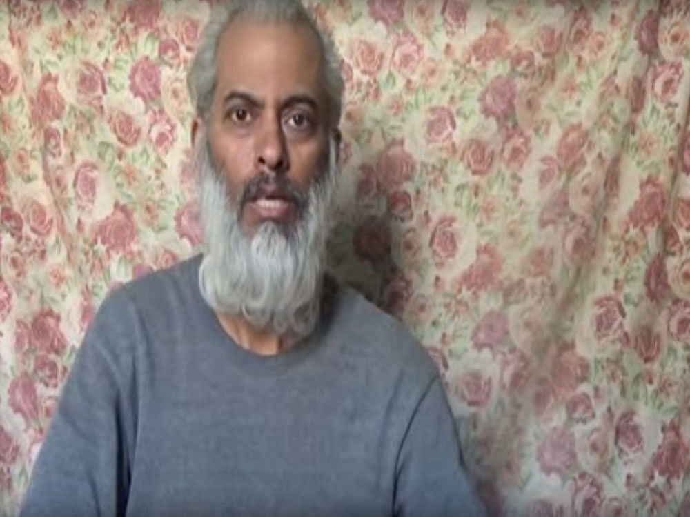 Though it had been confirmed that the priest is in the captivity of terrorists, there is no information about where he is being kept, Vijayan said. Above: Tom Uzhunnalil. Screengrab.