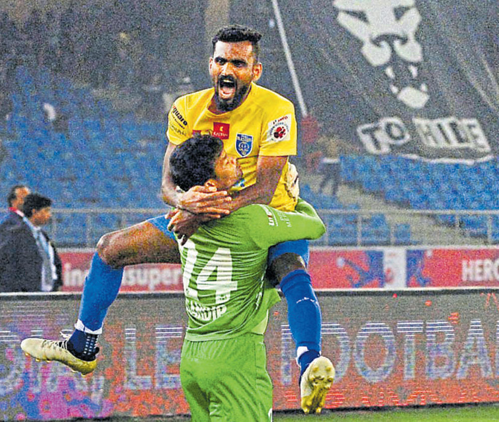 Kerala Blasters held a spirited FC Pune City to a 1-1 draw in an exciting Indian Super League (ISL) match here on Thursday. File photo