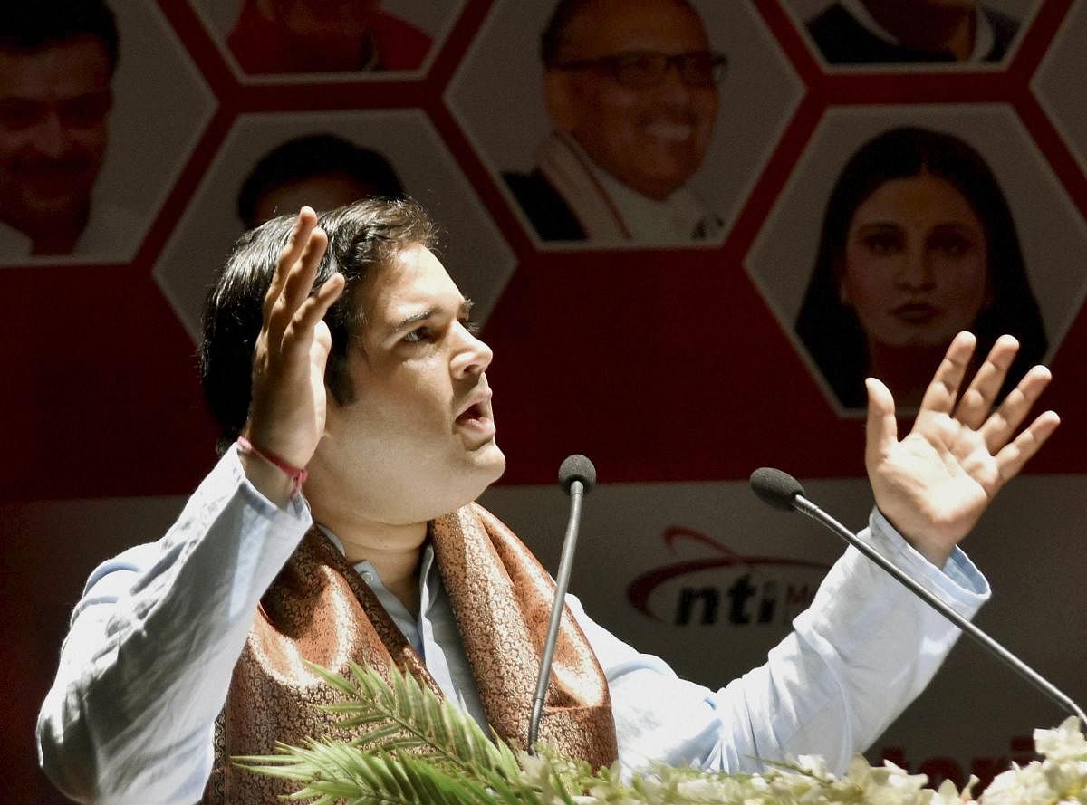 BJP MP Varun Gandhi speaking at the Parliamentarian Conclave at Gayan Bhawan in Patna. PTI File Photo