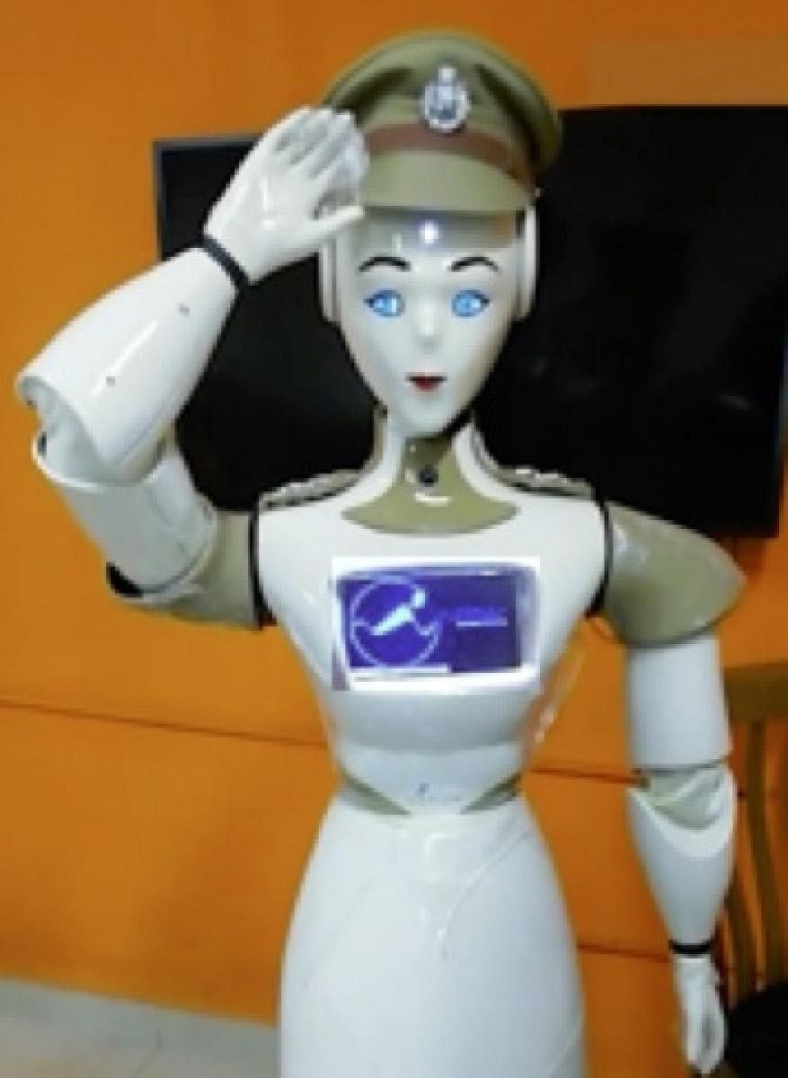 KP-Bot, the humanoid robot introduced by Kerala Police, is said to be the first of its kind by any police force in the country. DH Photo